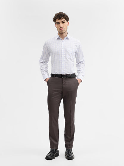 Grey Solid Super Slim Fit Formal Trouser | Greenfibre