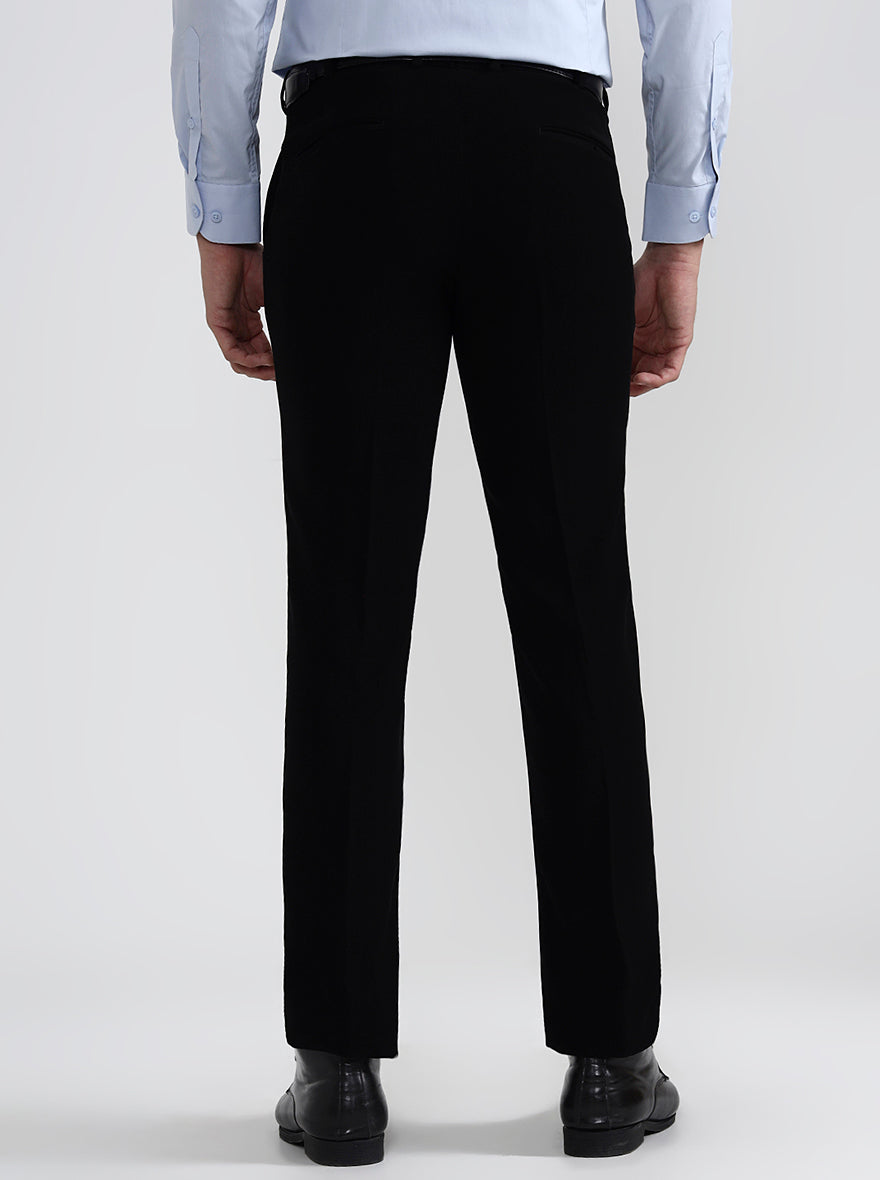 Black Solid Slim Fit Formal Trouser | Wyre