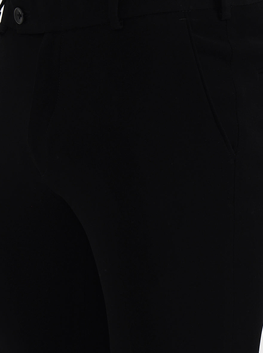 Black Solid Slim Fit Formal Trouser | Wyre