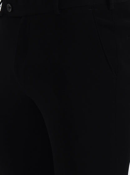 Black Solid Slim Fit Formal Trouser | Wyre