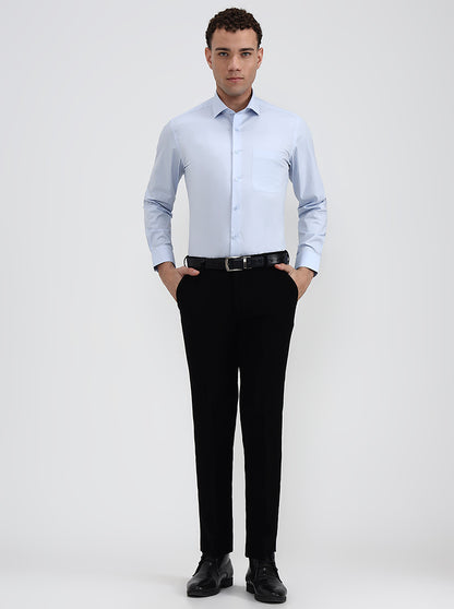 Black Solid Slim Fit Formal Trouser | Wyre