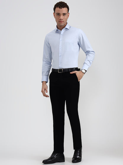 Black Solid Slim Fit Formal Trouser | Wyre