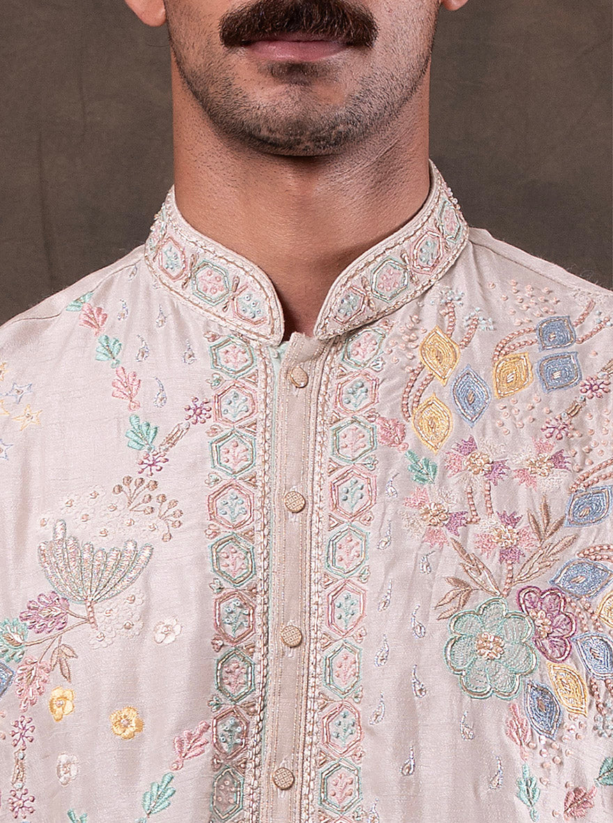 Light Pink Embroidered Kurta Pajama | TULA