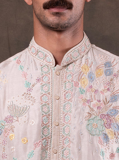 Light Pink Embroidered Kurta Pajama | TULA