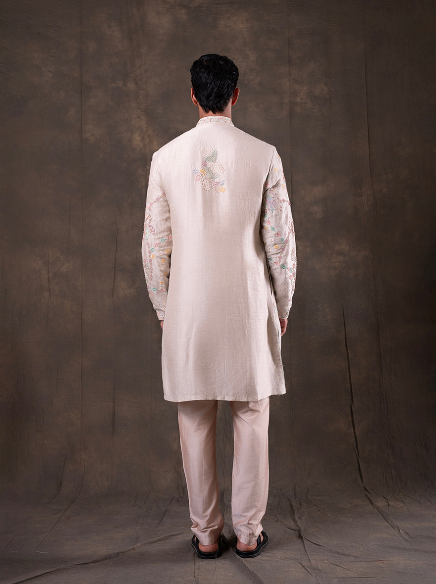 Light Pink Embroidered Kurta Pajama | TULA