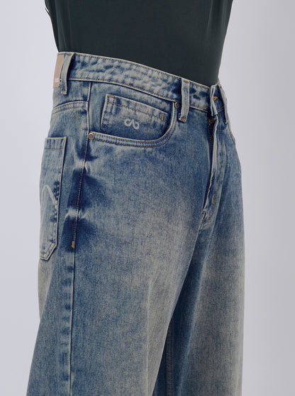 Light Blue Washed Relax Fit Baggy Denim | JadeBlue