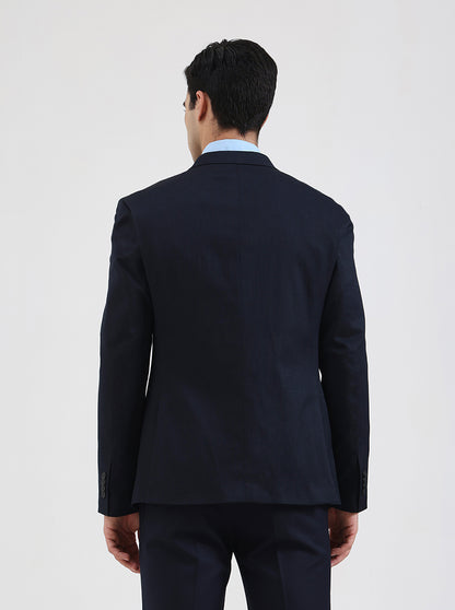 Blue Solid Regular Fit Blazer | Wyre