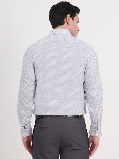 Beige & Black Printed Regular Fit Formal Shirt | JadeBlue