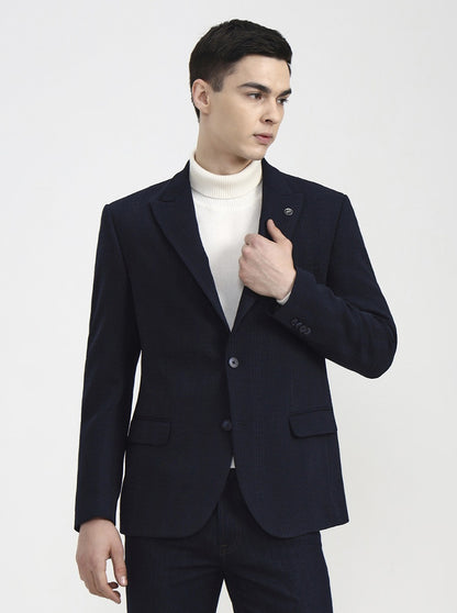 Blue Striped Regular Fit Blazer | Wyre