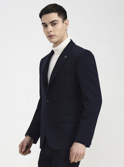 Blue Striped Regular Fit Blazer | Wyre