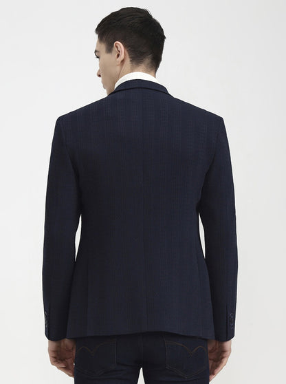 Blue Striped Regular Fit Blazer | Wyre