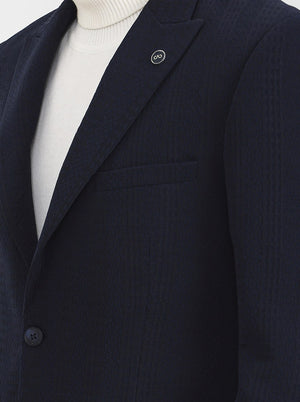 Blue Striped Regular Fit Blazer | Wyre