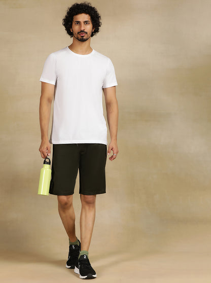 Olive Green Solid Slim Fit Shorts | Jade Play