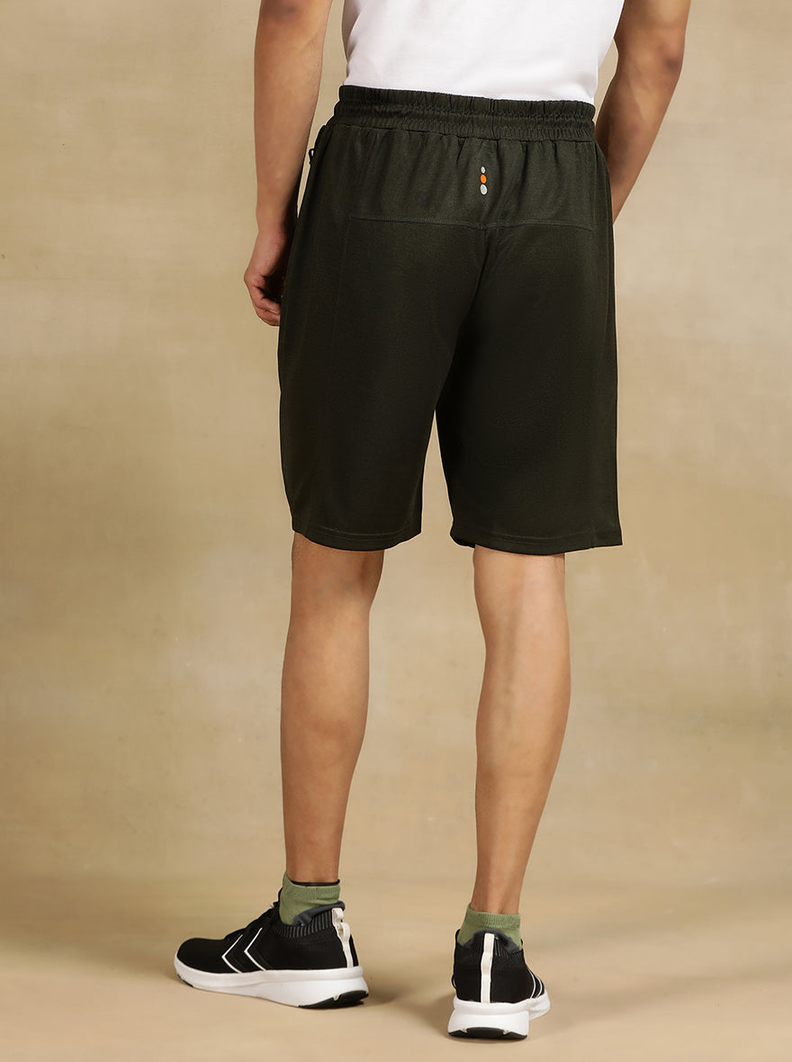 Olive Green Solid Slim Fit Shorts | Jade Play
