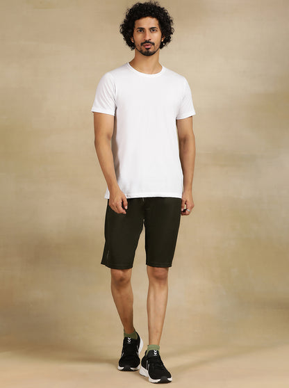 Olive Green Solid Slim Fit Shorts | Jade Play