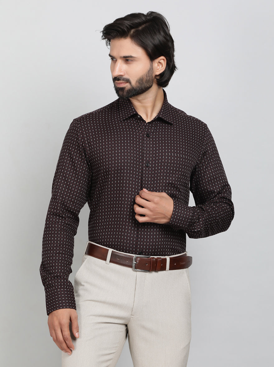 Maroon Checked Slim Fit Formal Shirt | JadeBlue Youth