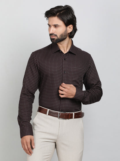 Maroon Checked Slim Fit Formal Shirt | JadeBlue Youth