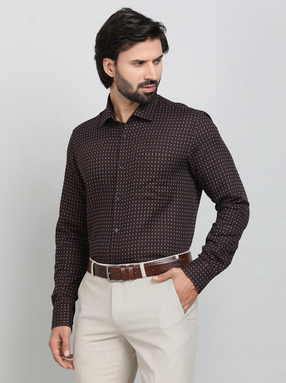 Maroon Checked Slim Fit Formal Shirt | JadeBlue Youth