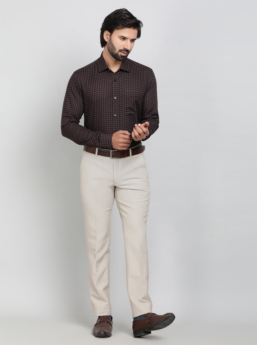 Maroon Checked Slim Fit Formal Shirt | JadeBlue Youth