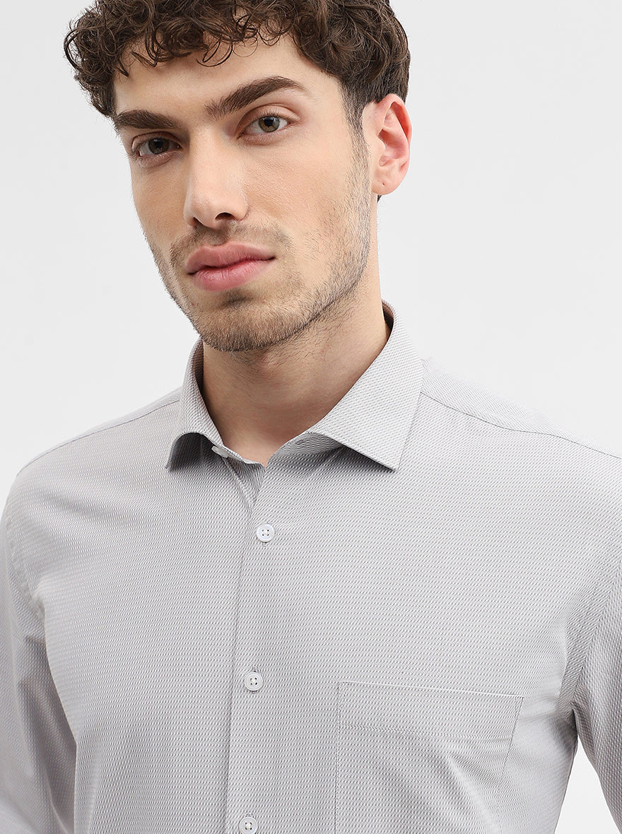 Grey Solid Regular Fit Formal Shirt | Greenfibre