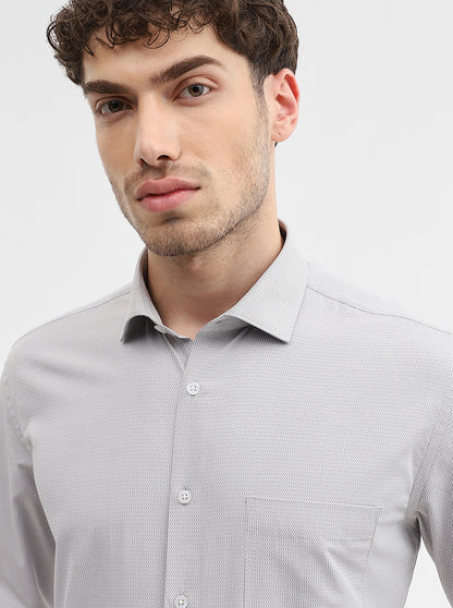 Grey Solid Regular Fit Formal Shirt | Greenfibre