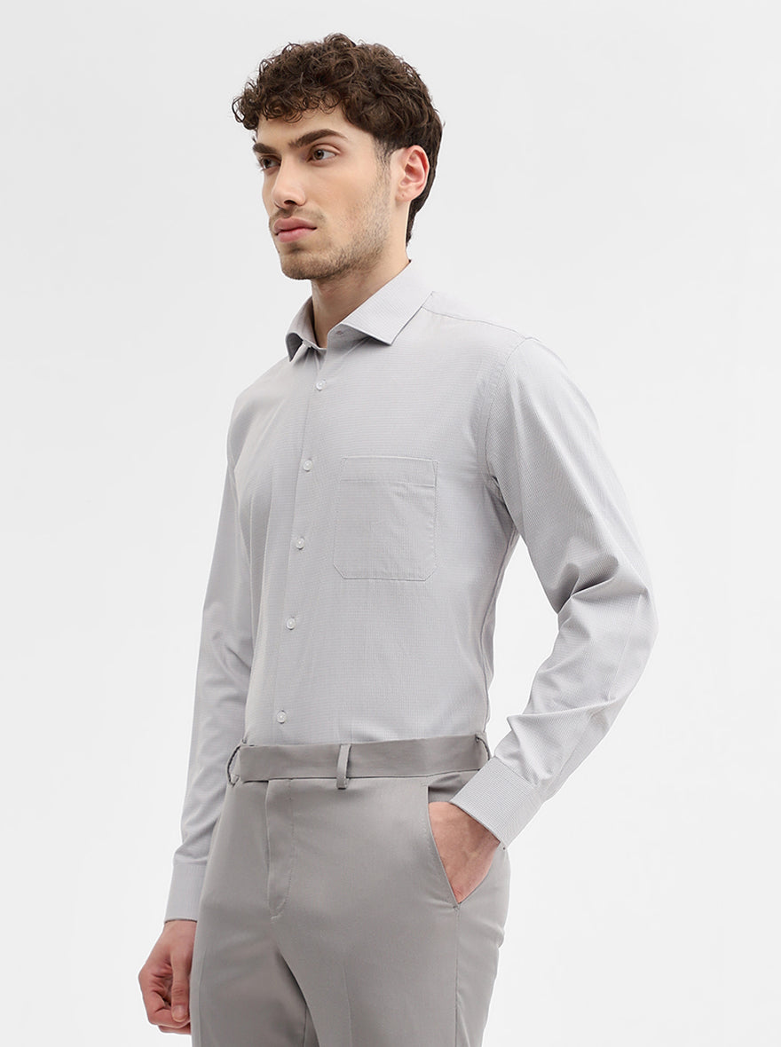 Grey Solid Regular Fit Formal Shirt | Greenfibre