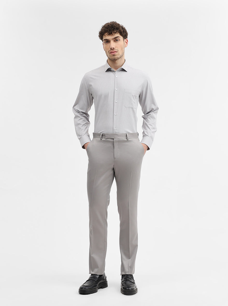 Grey Solid Regular Fit Formal Shirt | Greenfibre