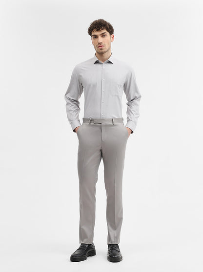 Grey Solid Regular Fit Formal Shirt | Greenfibre