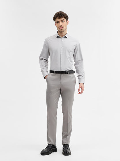 Grey Solid Regular Fit Formal Shirt | Greenfibre