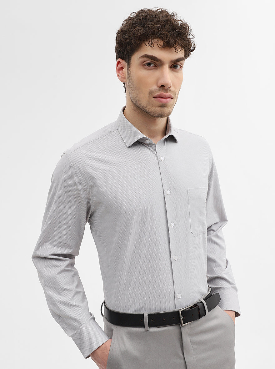 Grey Solid Regular Fit Formal Shirt | Greenfibre
