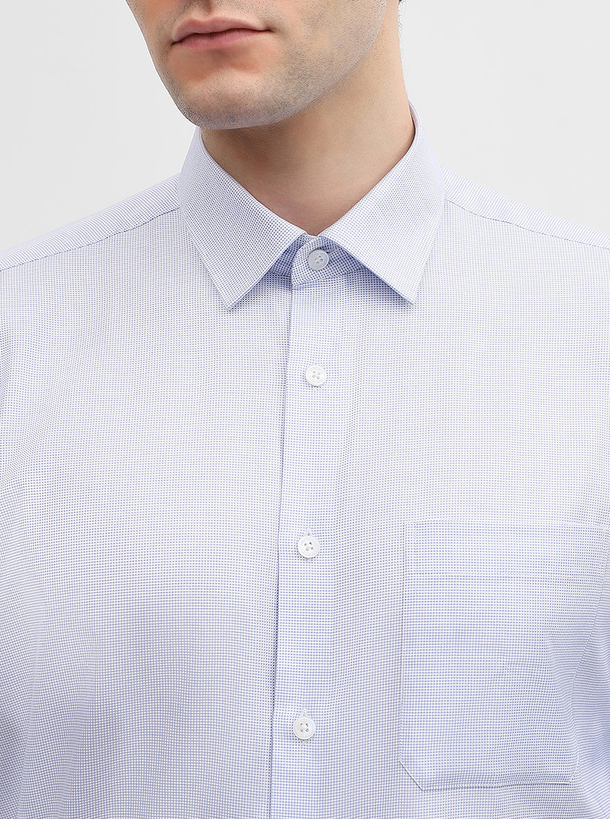 Blue Solid Regular Fit Formal Shirt | JadeBlue