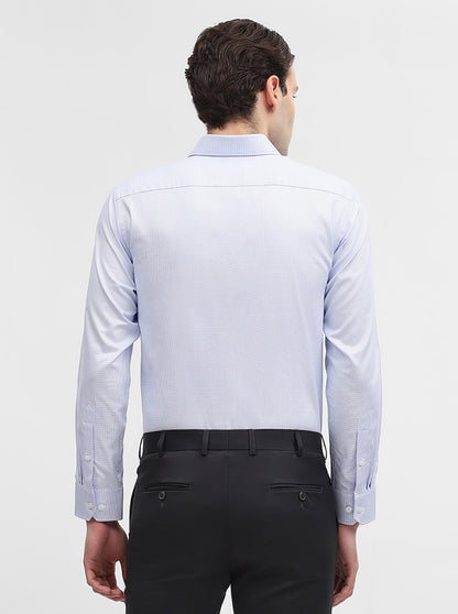 Blue Solid Regular Fit Formal Shirt | JadeBlue