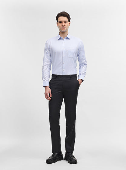 Blue Solid Regular Fit Formal Shirt | JadeBlue