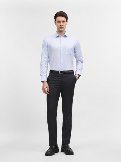 Blue Solid Regular Fit Formal Shirt | JadeBlue