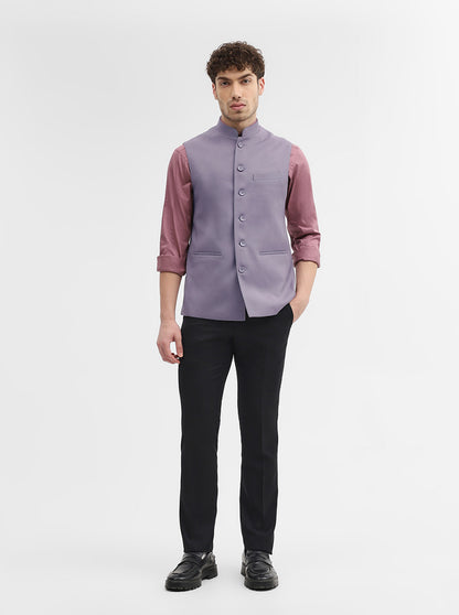 Purple Solid Regular Fit Modi Jacket | JadeBlue