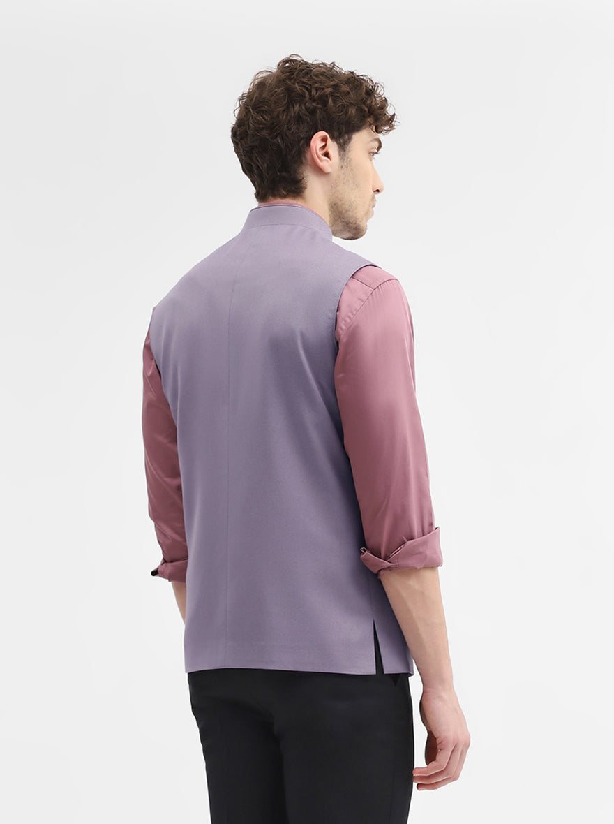 Purple Solid Regular Fit Modi Jacket | JadeBlue