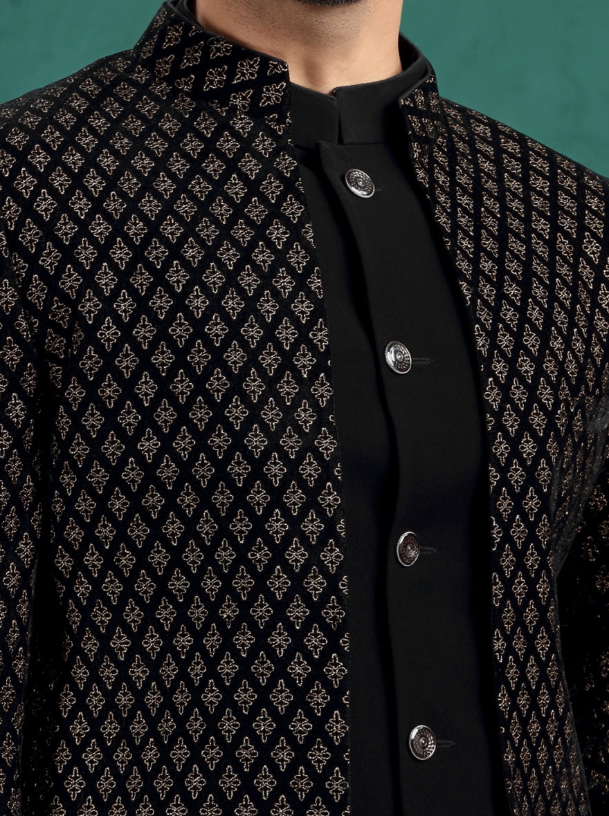 Black Embroidred Jodhpuri Suit | TULA