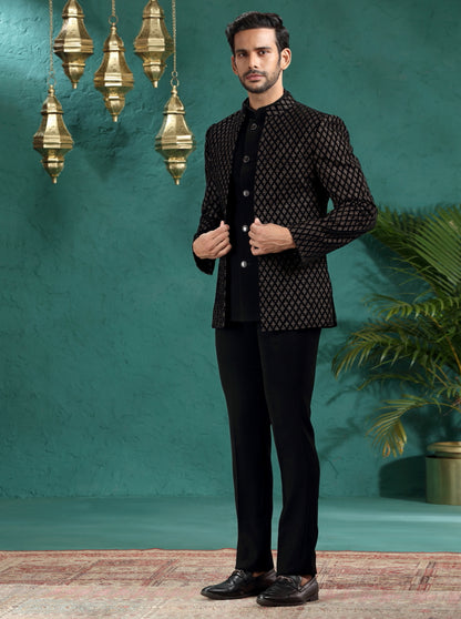 Black Embroidred Jodhpuri Suit | TULA