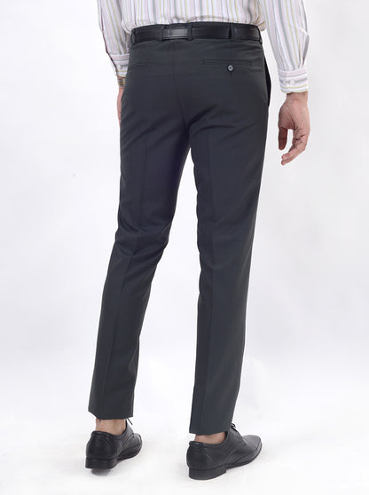 Green Solid Slim Fit Formal Trouser | Greenfibre