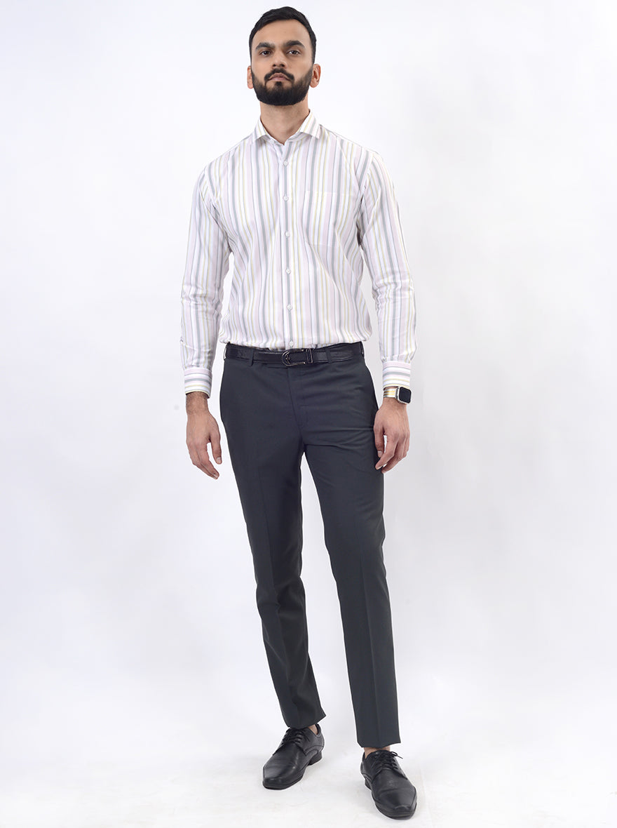 Green Solid Slim Fit Formal Trouser | Greenfibre