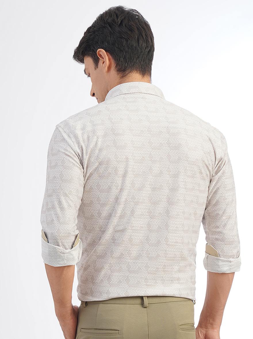 Light Grey Solid Slim Fit Party Wear Shirt | JB Studio