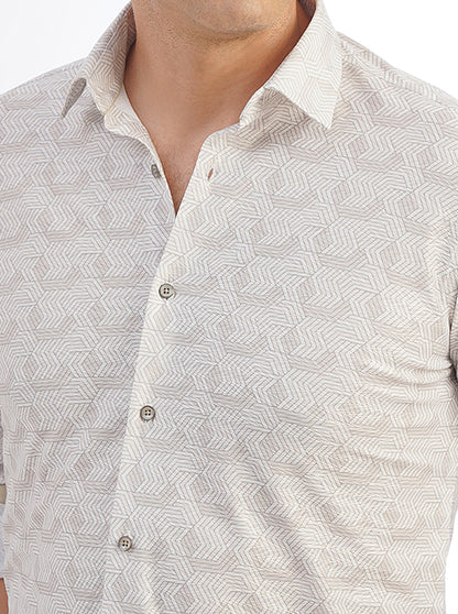 Light Grey Solid Slim Fit Party Wear Shirt | JB Studio