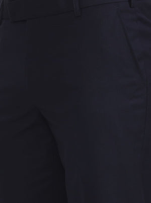 Blue Solid Regular Fit Formal Trouser | JadeBlue