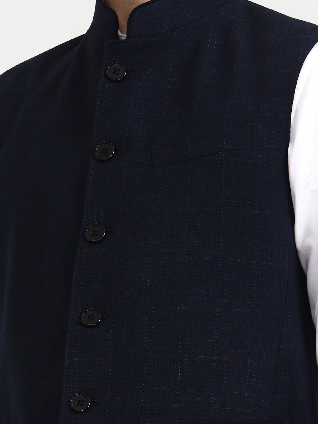 Navy Blue Solid  Modi Jacket | JadeBlue