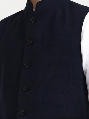 Navy Blue Solid  Modi Jacket | JadeBlue