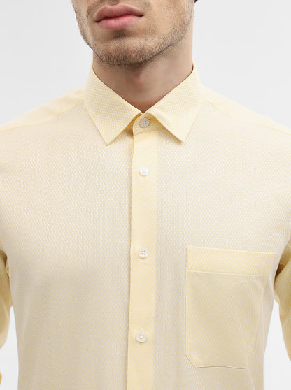Yellow Dobby Slim Fit Formal Shirt | JadeBlue