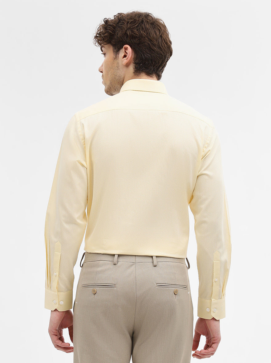 Yellow Dobby Slim Fit Formal Shirt | JadeBlue