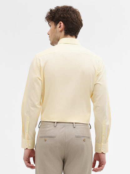 Yellow Dobby Slim Fit Formal Shirt | JadeBlue