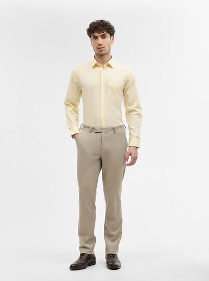Yellow Dobby Slim Fit Formal Shirt | JadeBlue