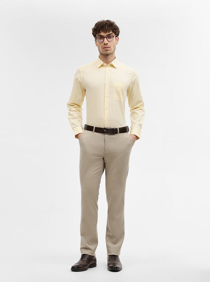 Yellow Dobby Slim Fit Formal Shirt | JadeBlue